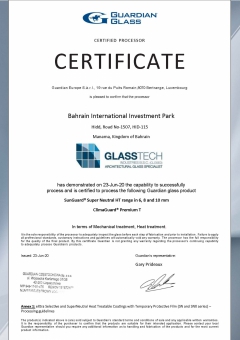 Guardian Glass Certificate GlassTech Industries