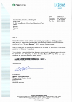 Pilkington Suncool 30.21_Letter of Certification_UK