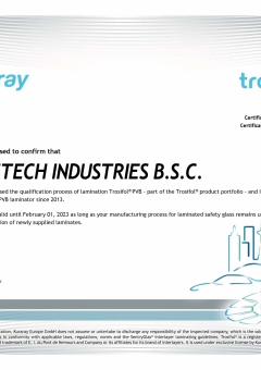 Trosifol PVB Certificate 2021 GlassTech Gulf
