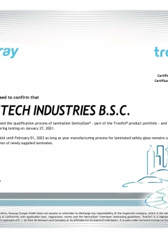 Trosifol SGP Certificate 2021 GlassTech Gulf